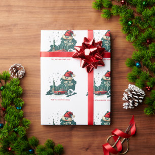 Christmas In New York State Personalized Holiday Wrapping Paper