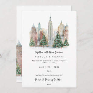 Christmas in New York wedding invitation