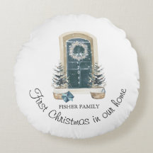 Christmas In Our New Home Watercolor Sage Green