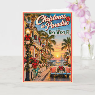Christmas in Paradise Key West Florida Vintage  Card
