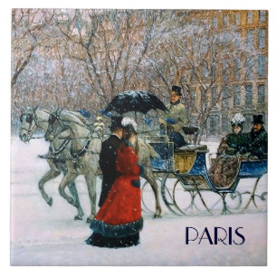 Christmas in Paris. Christmas Gift Ceramic Tiles