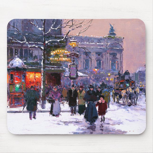 Christmas in Paris. Christmas Gift  Mouse Pad (Front)