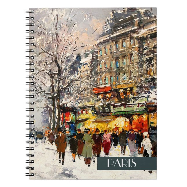 Christmas in Paris. Christmas Gift Notebook (Front)