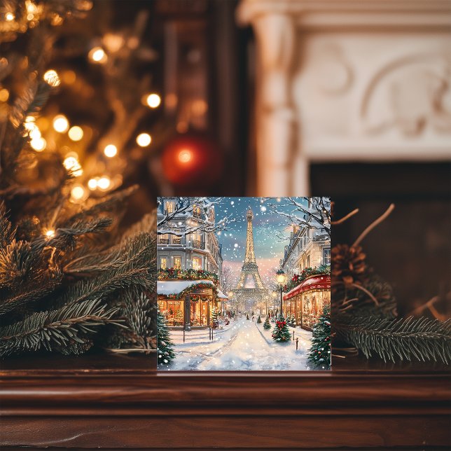 Christmas in Paris: Eiffel Tower Winter Wonderland Holiday Card (Creator Uploaded)