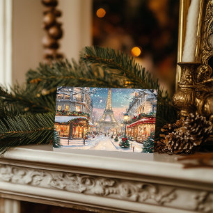 Christmas in Paris: Eiffel Tower Winter Wonderland Holiday Postcard