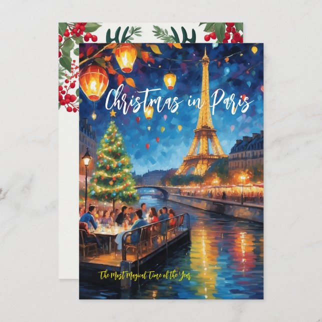 "Christmas In Paris" Greeting Card (Front/Back)