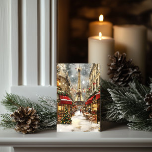 Christmas in Paris: Holiday Charm on Eiffel Avenue Card