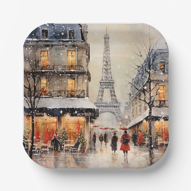 Christmas in Paris,  Paper Plate (Front)