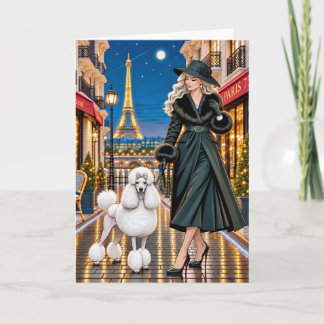 Christmas in Paris,Poodle Holiday Card