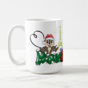 Christmas in paris with squirrel coffee mug