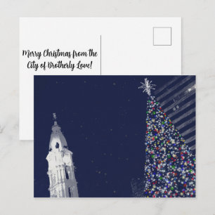 Christmas in Philadelphia with customisable text Holiday Postcard