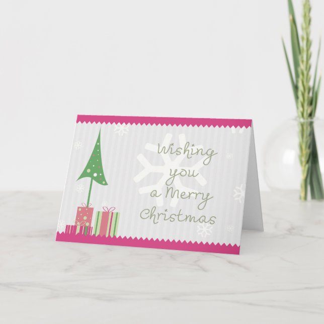 Christmas in Pink Holiday Card (Front)
