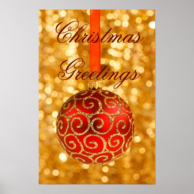 Christmas In Red And Gold Poster (Front)