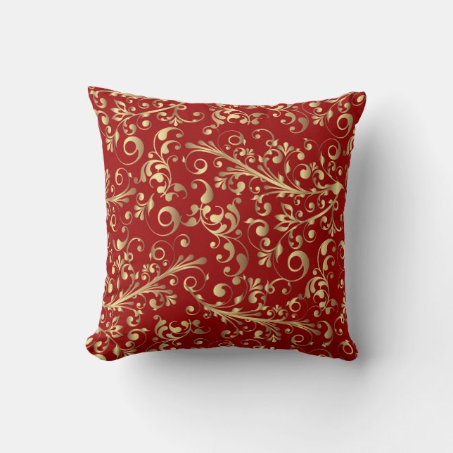Christmas in red & gold cushion (Front)
