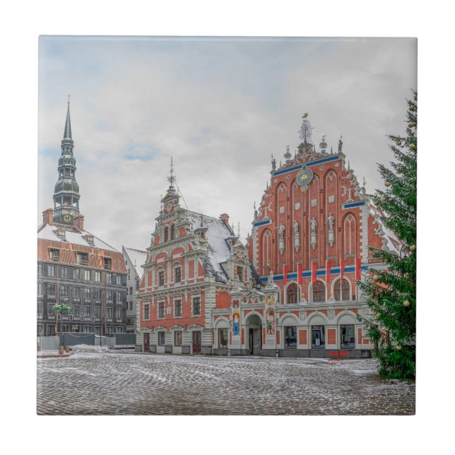 Christmas in Riga Latvia Tile (Front)