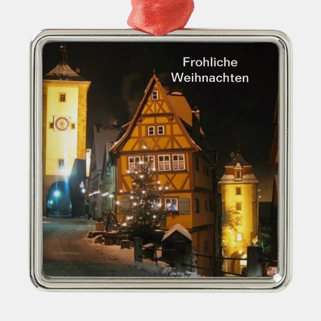 CHRISTMAS in ROTHENBURG GERMANY Metal Tree Decoration (Front)