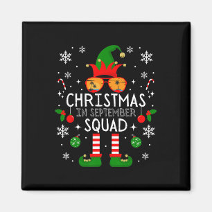 Christmas In September Squad Costume Elf Sunglasse Magnet
