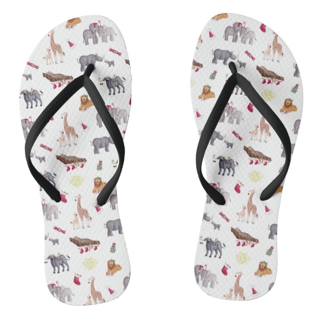 Christmas in South Africa Wild Big 5 Animal Jandals (Footbed)