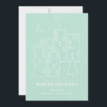 Christmas in the City Holiday Card - Mint<br><div class="desc">Modern holiday card with a minimalist illustration. Perfect for companies and city dwellers alike!</div>