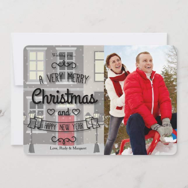 Christmas In The City Holiday Photo Card (Front)