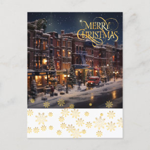 Christmas in the city.  postcard