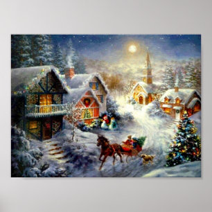 christmas in the community of small poster