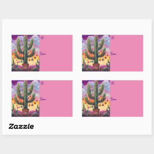 Christmas in the Desert Southwest Saguaro Cactus Rectangular Sticker