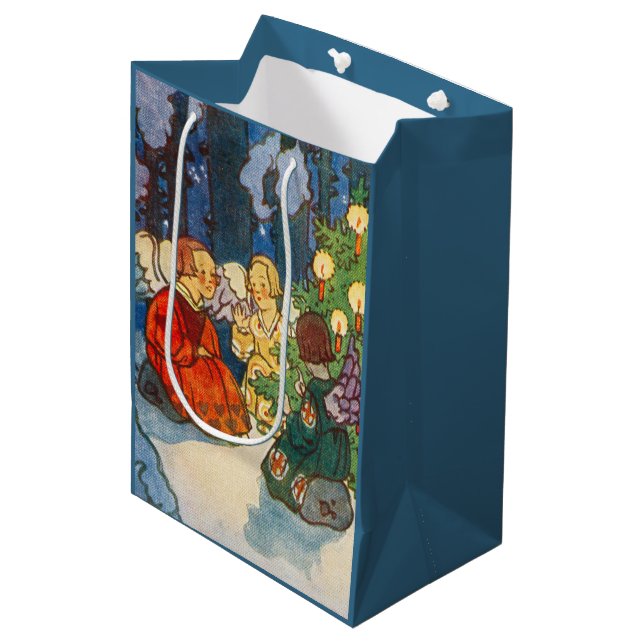 Christmas in the forest - Zdenek Guth Medium Gift Bag (Front Angled)
