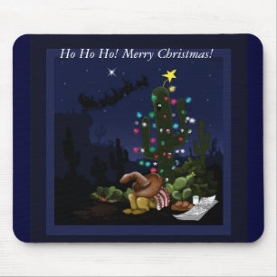 Christmas in the southwest lit up cactus mouse pad