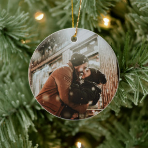 Christmas in the spirit of love with your picture  ceramic tree decoration