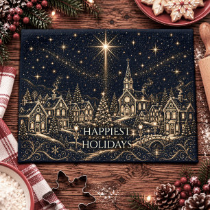 Christmas in the Stars Christmas Village Tea Towel