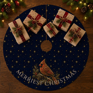 Christmas in the Stars Red Cardinal Fleece Tree Skirt