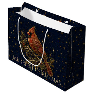 Christmas in the Stars Red Cardinal Large Gift Bag