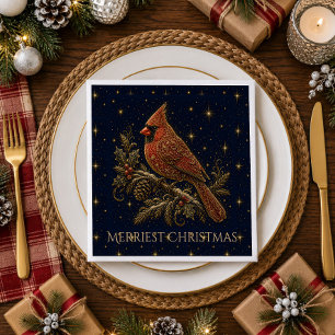 Christmas in the Stars Red Cardinal Napkin