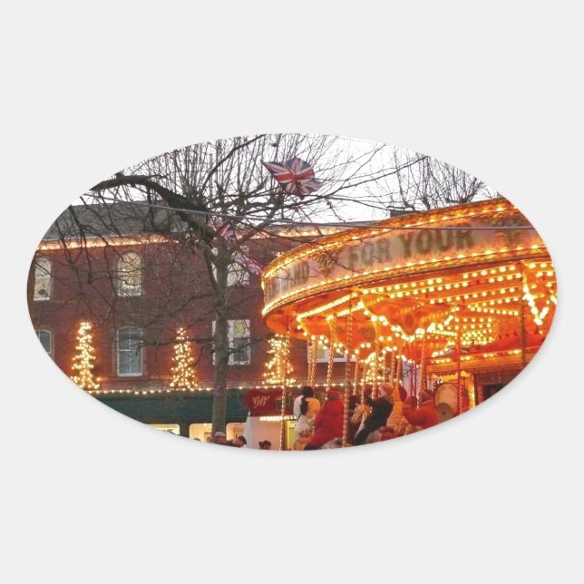 Christmas in York Oval Sticker (Front)