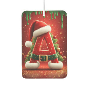 Christmas Initial A For Holiday Gifts Car Air Freshener