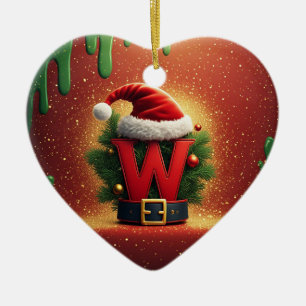 Christmas Initial W For Holiday Gifts Ceramic Tree Decoration