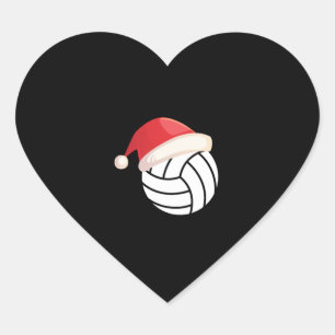 Christmas Inspired Design for Volleyball Lovers Heart Sticker