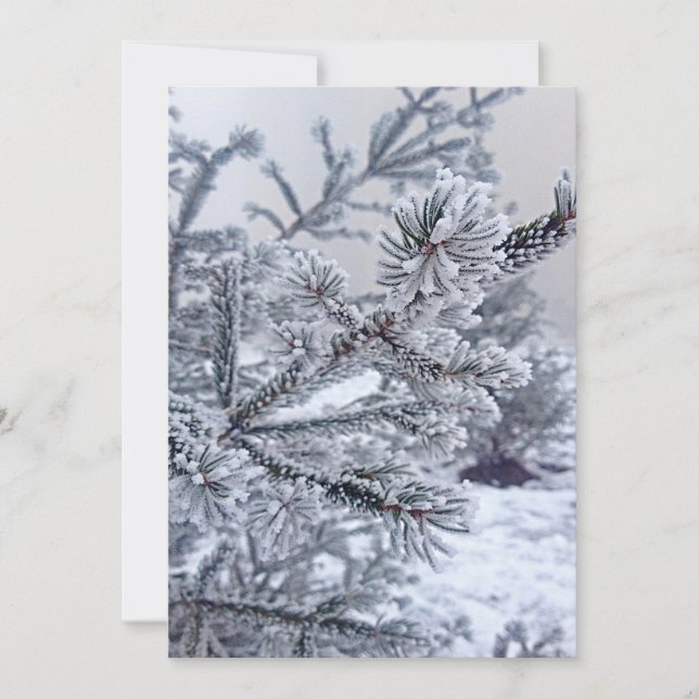 Christmas invitation,Christmas tree under the snow Invitation (Front)