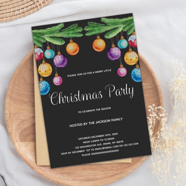 Christmas Invitation, Holiday Invitation (Colors Lights Christmas Invitations)