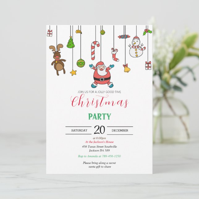 Christmas Invitation Printable Modern  (Standing Front)