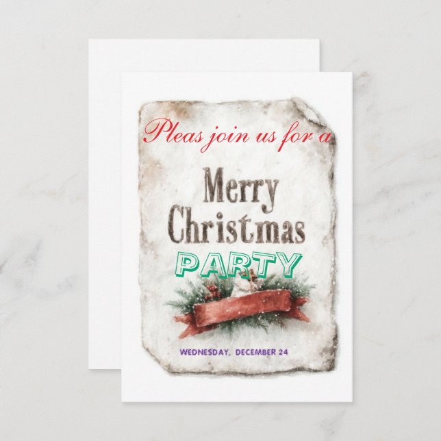 christmas invitations cards (Front/Back)