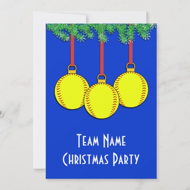 Christmas Invitations for Fastpitch Softball (Front)