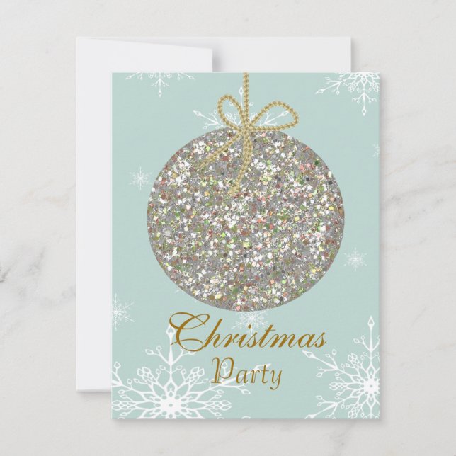 Christmas Invitations with ornaments and snowflake (Front)