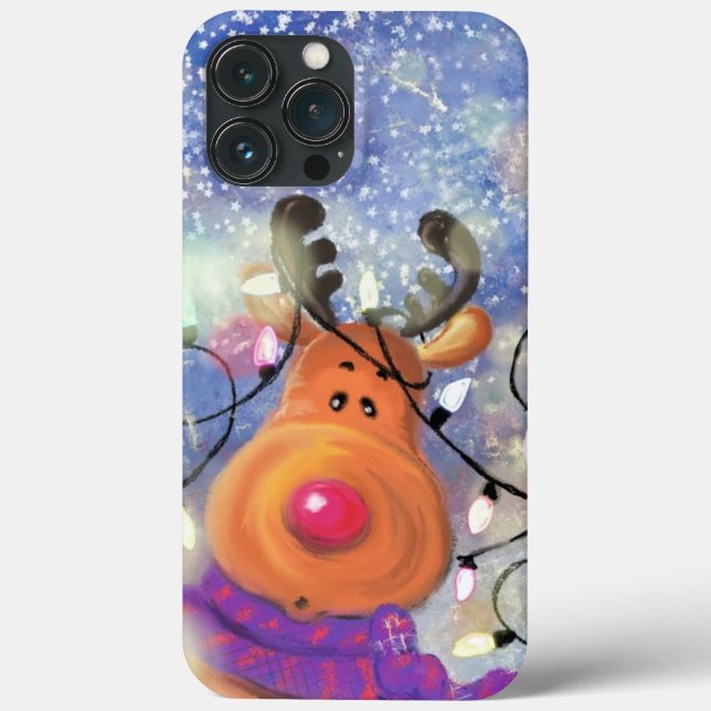 Christmas iPhone Case Gift with Happy Reindee (Back)