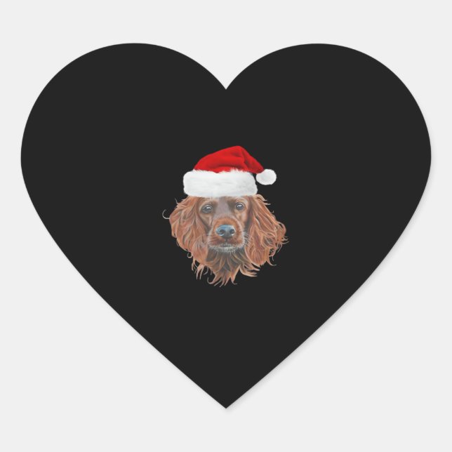 Christmas Irish Setter Classic T-Shirt Heart Sticker (Front)