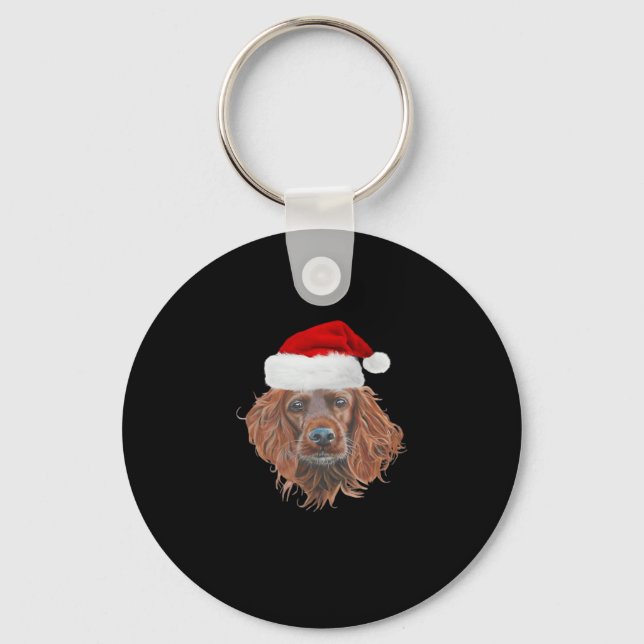 Christmas Irish Setter Classic T-Shirt Key Ring (Front)