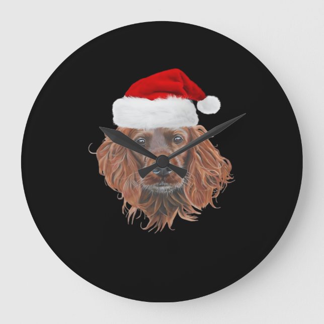 Christmas Irish Setter Classic T-Shirt Large Clock (Front)