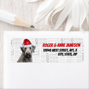 Christmas Irish Wolfhound Dog Holiday Address