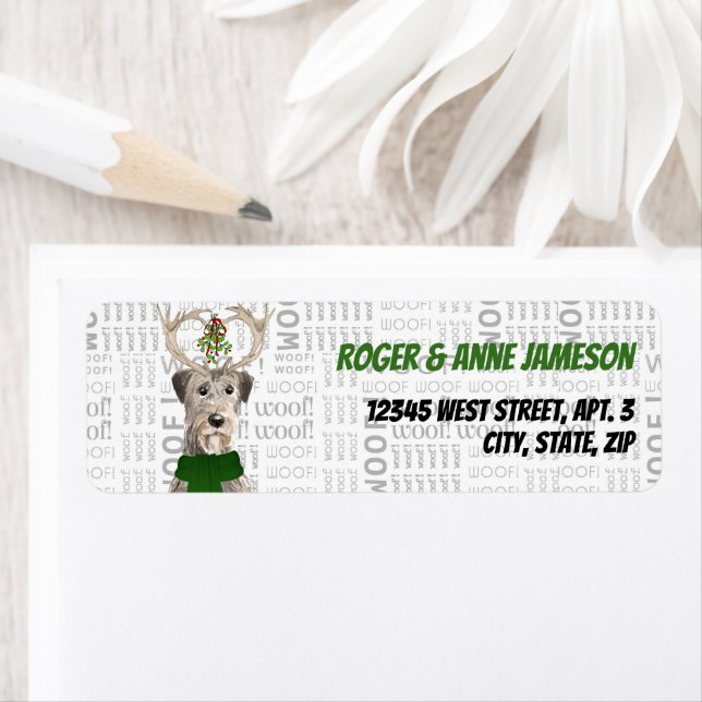 Christmas Irish Wolfhound Lover Return Address (Insitu)